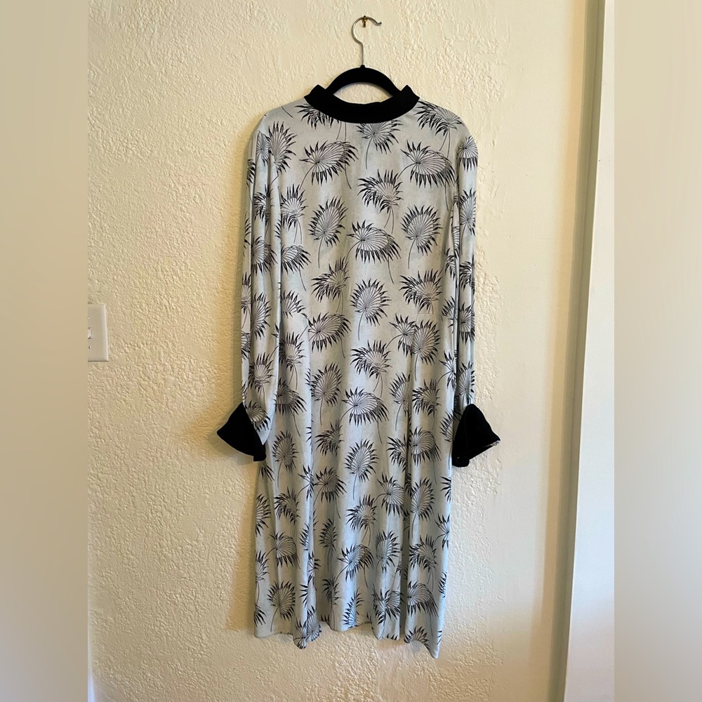 MARNI Crepe Palm Leaf Dress Italian Luxury Vintage Style Fabric Euro 44 US 12
